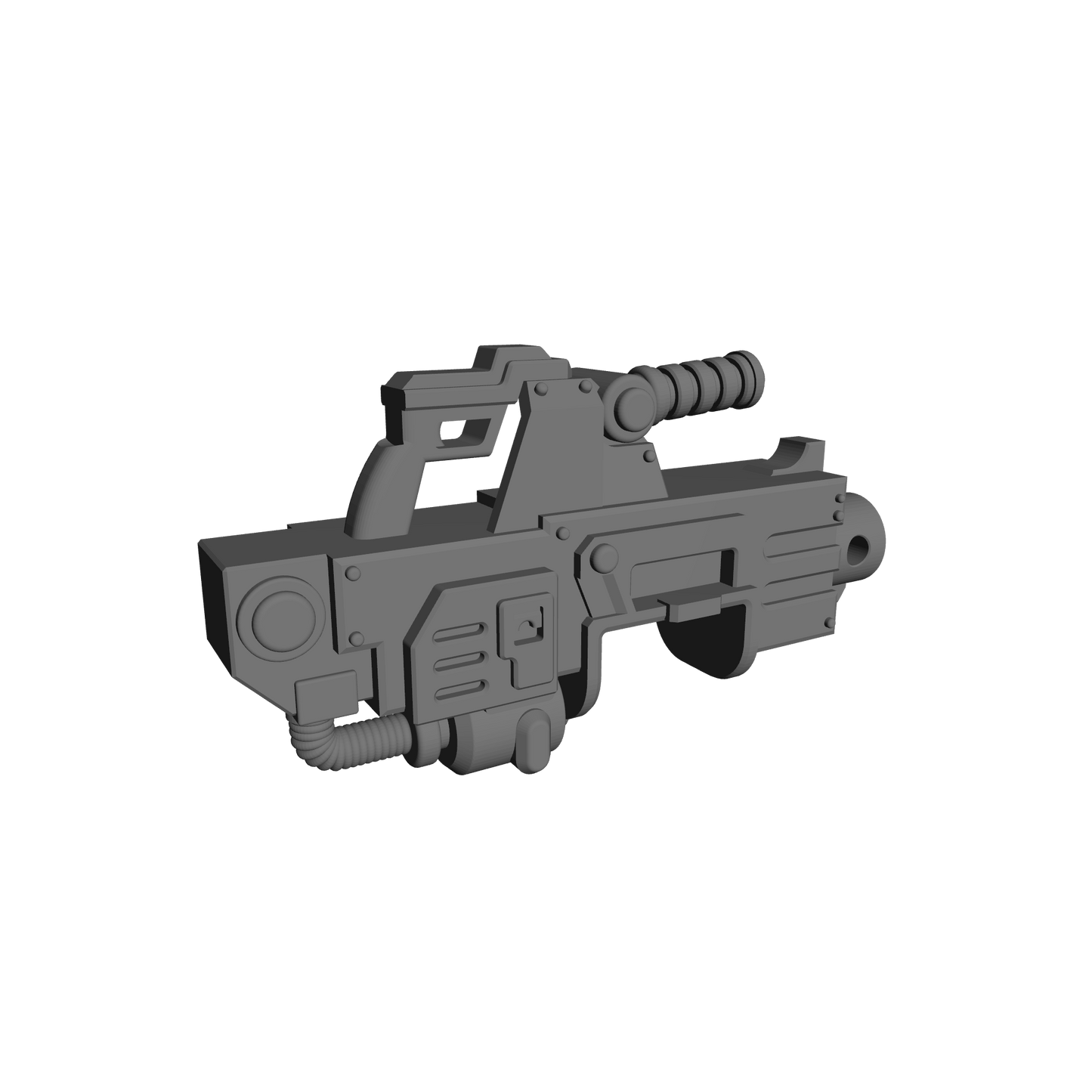 Heavy Assault Cannon with Drum Magazine custom resin heavy weapon kit compatible with JoyToy 1:18 scale armored action figures.
