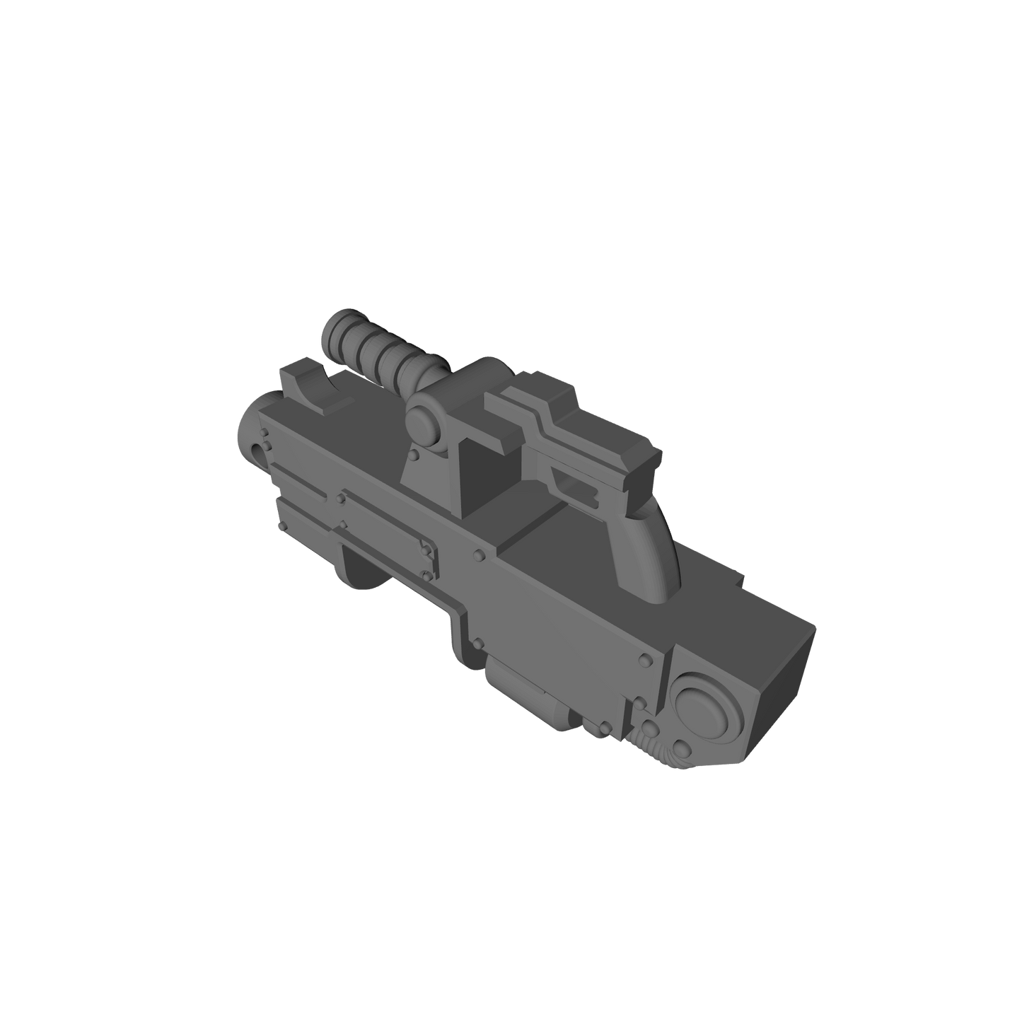 Heavy Assault Cannon with Drum Magazine custom resin heavy weapon kit compatible with JoyToy 1:18 scale armored action figures.