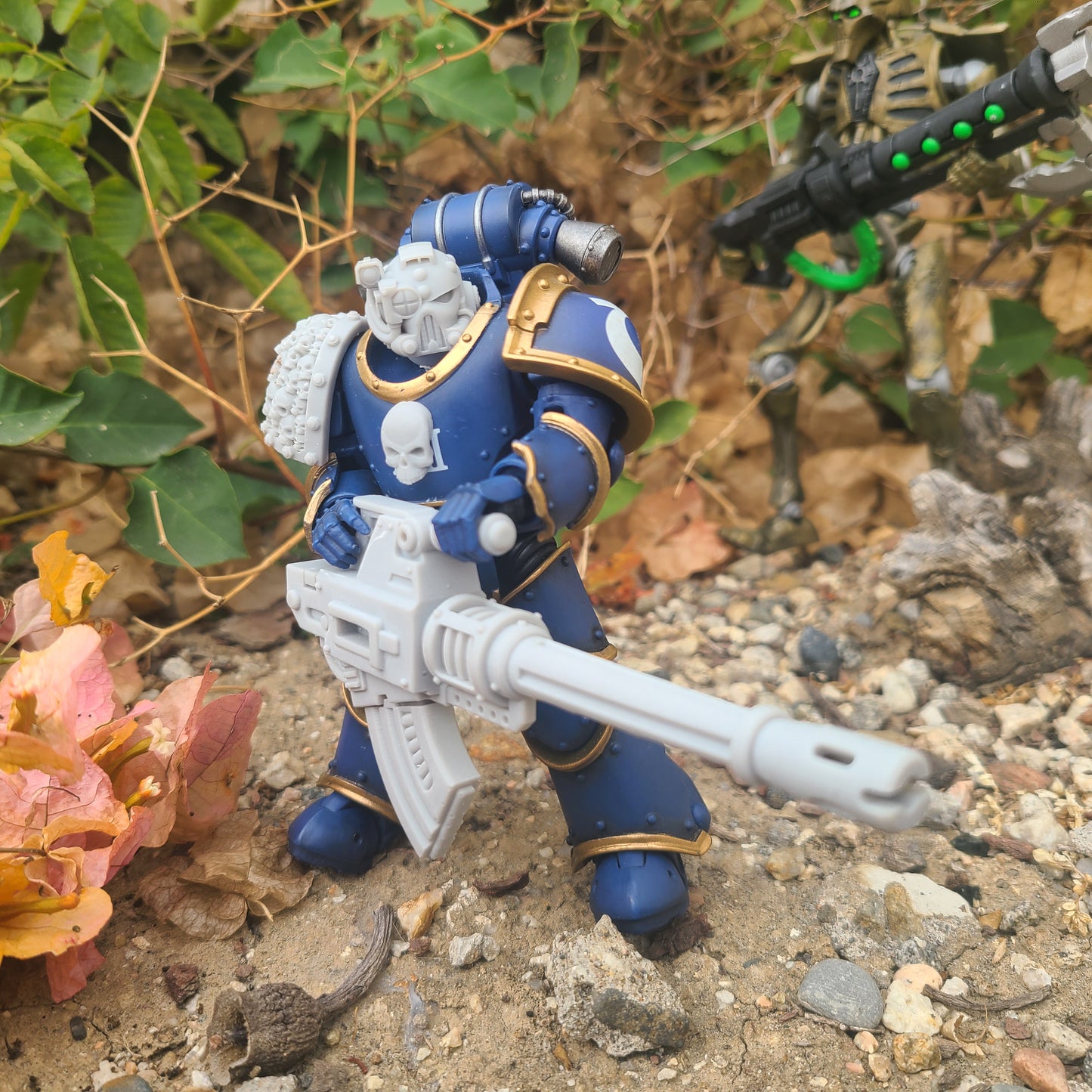 Heavy Autogun 30K two-part resin weapon compatible with JoyToy 1:18 scale armored action figures