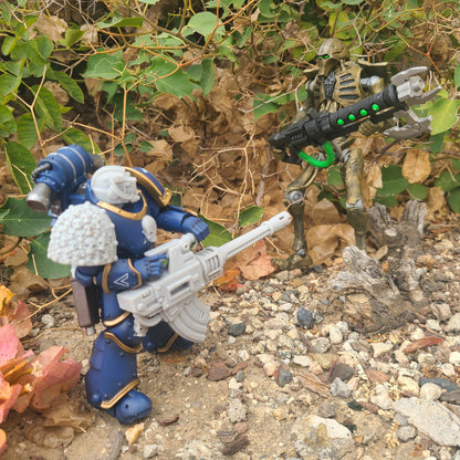 Heavy Autogun 30K two-part resin weapon compatible with JoyToy 1:18 scale armored action figures