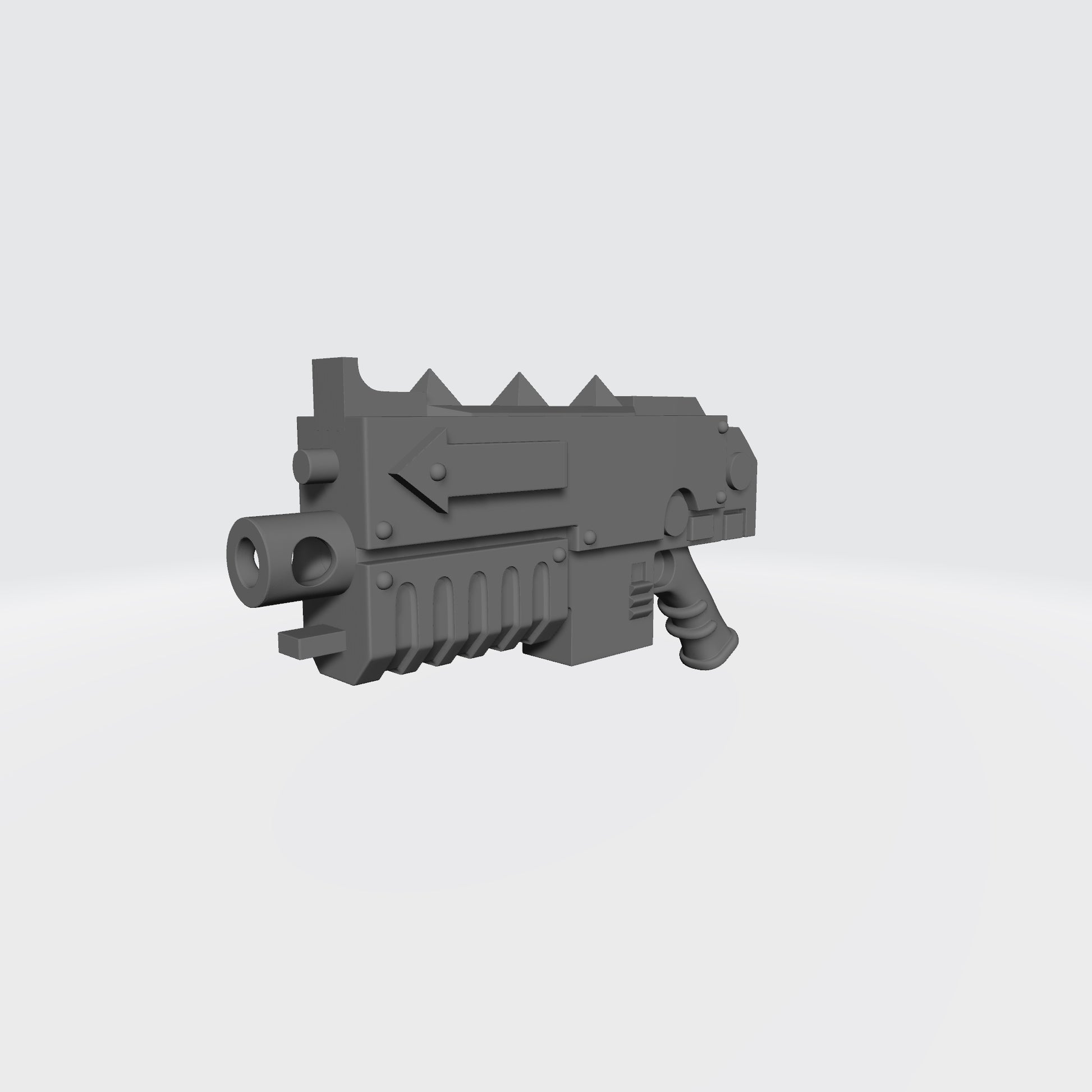 Hellforged Striker Combat Rifle Type A with removable curved magazine custom resin weapon compatible with JoyToy 1:18 scale armored action figures.