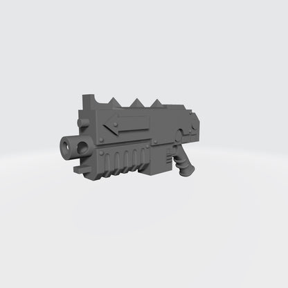 Hellforged Striker Combat Rifle Type A with removable curved magazine custom resin weapon compatible with JoyToy 1:18 scale armored action figures.
