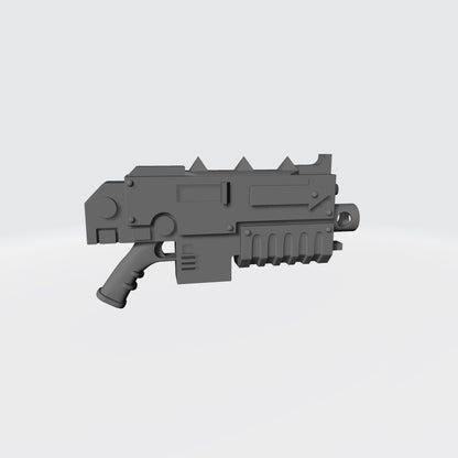 Hellforged Striker Combat Rifle Type A with removable curved magazine custom resin weapon compatible with JoyToy 1:18 scale armored action figures.