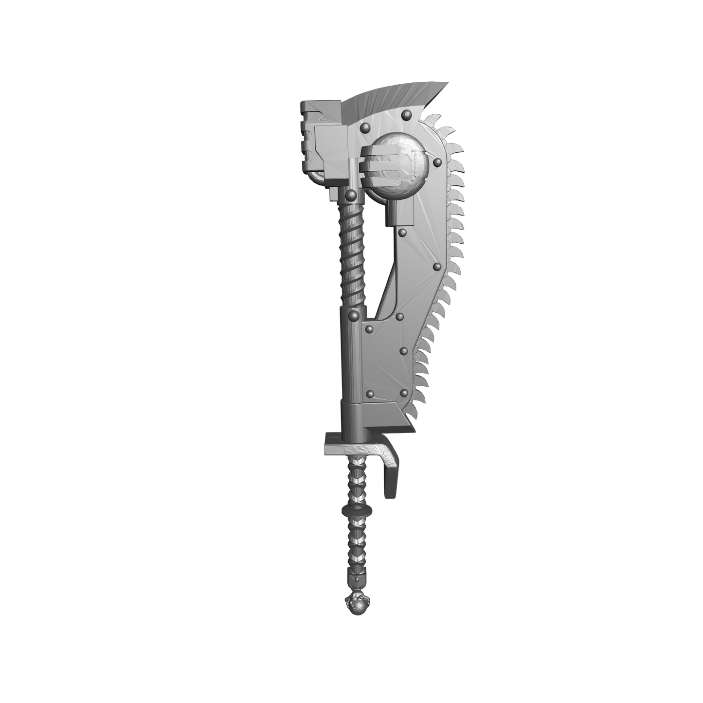 Hellforged custom two-handed chain axe with claw compatible with JoyToy 1:18 scale armored action figures custom resin weapon