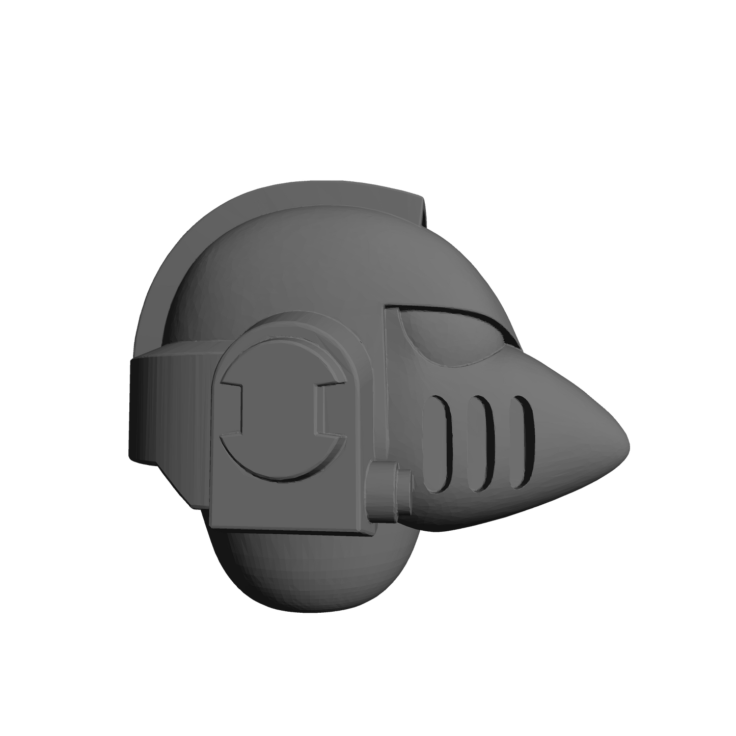 Helmet Type 6 Ver. 01 Plain custom resin helmet compatible with 28–32mm scale armored sci-fi miniatures.