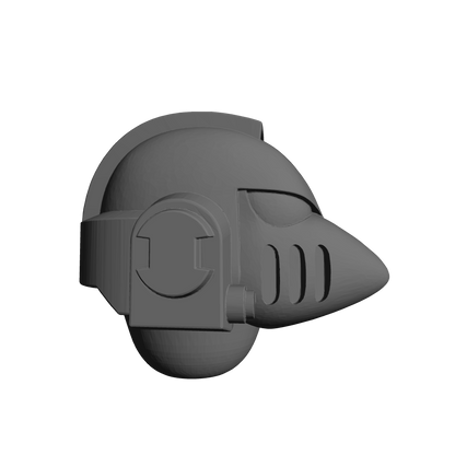 Helmet Type 6 Ver. 01 Plain custom resin helmet compatible with 28–32mm scale armored sci-fi miniatures.