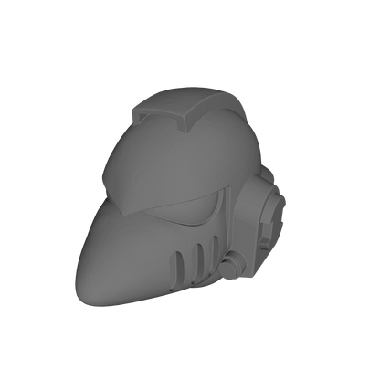 Helmet Type 6 Ver. 01 Plain custom resin helmet compatible with 28–32mm scale armored sci-fi miniatures.