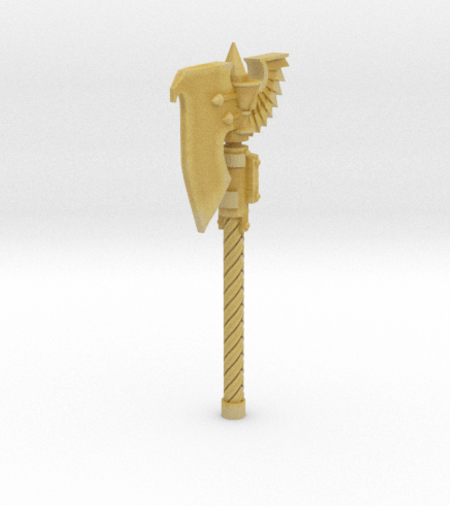 Sanguis Warrior Order Blood Drop Chalice Power Axe custom resin weapon designed to fit JoyToy 1:18 scale armored action figures.