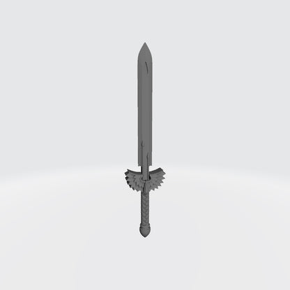 Sanguis Warrior Order Blood Drop Energy Sword with Wings custom resin weapon designed to fit JoyToy 1:18 scale armored action figures.