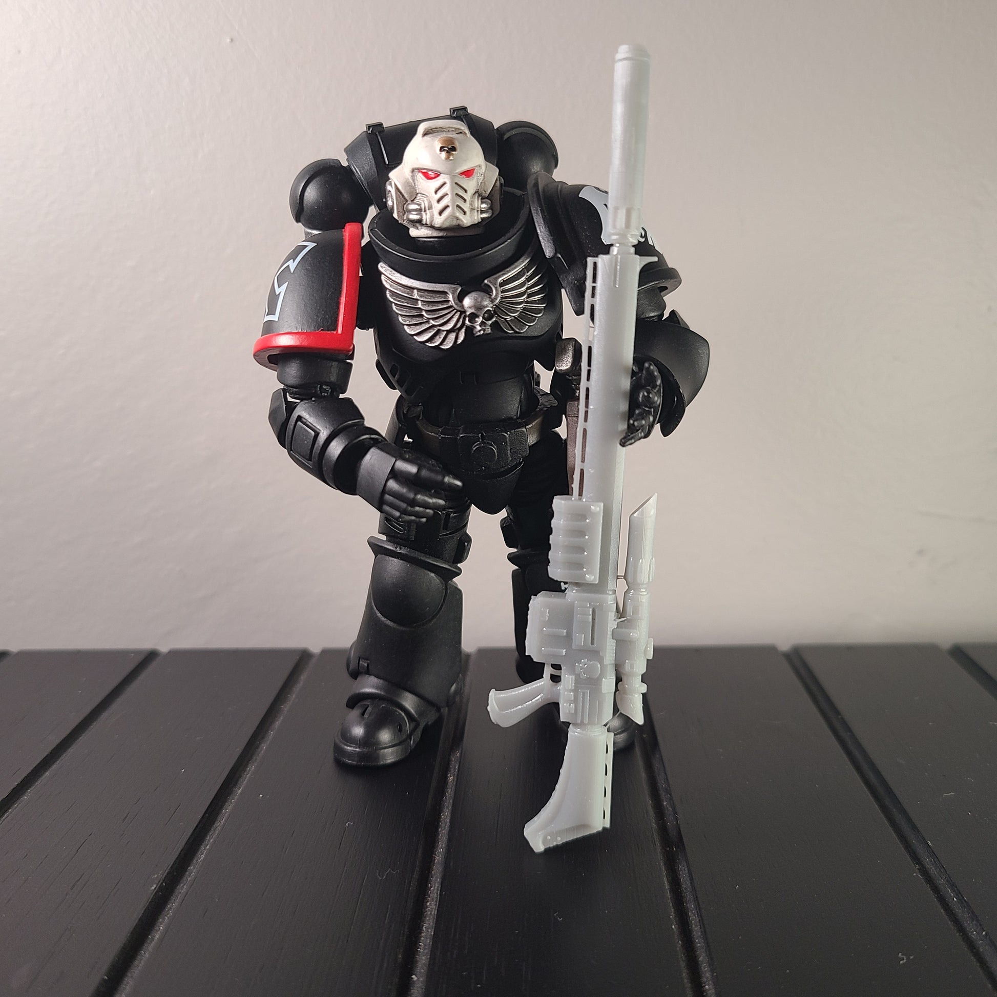 Shadow Operatives Sniper Rifle with Suppressor compatible with JoyToy 1:18 scale armored action figures