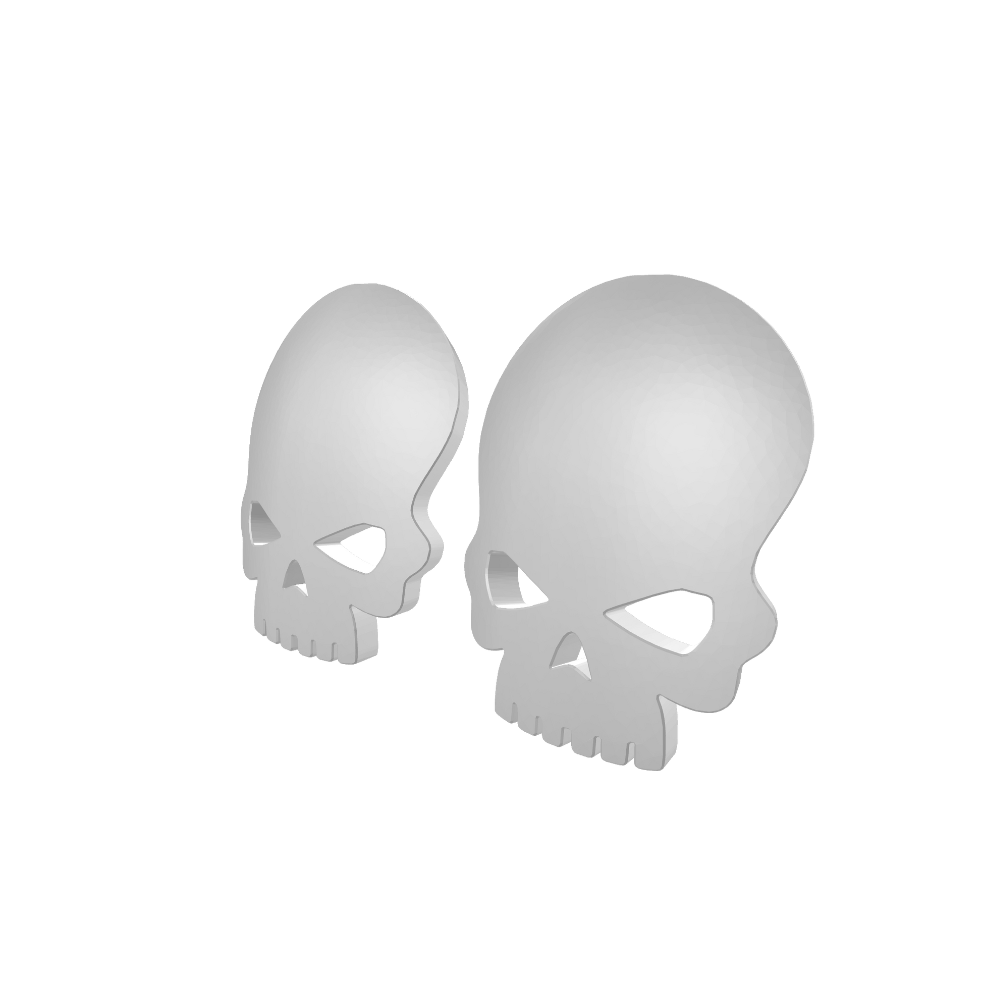 Two Skull knee pad decals in custom resin compatible with JoyToy 1:18 scale armored action figures.