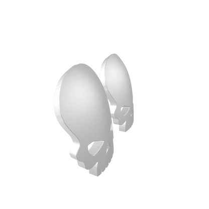 Two Skull knee pad decals in custom resin compatible with JoyToy 1:18 scale armored action figures.