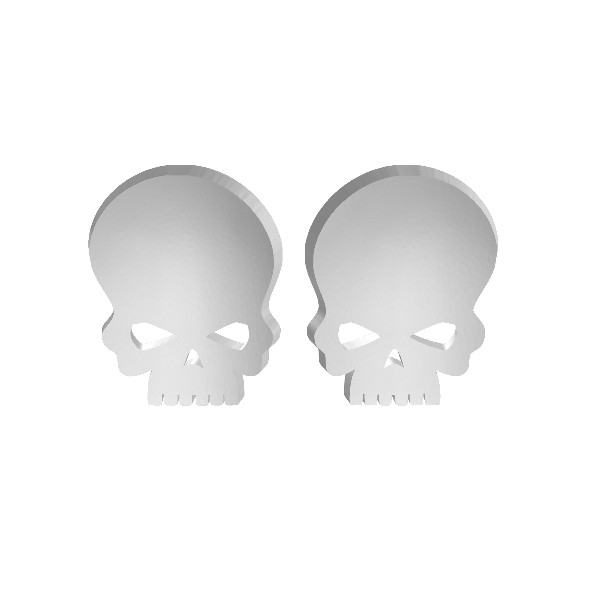 Two Skull knee pad decals in custom resin compatible with JoyToy 1:18 scale armored action figures.