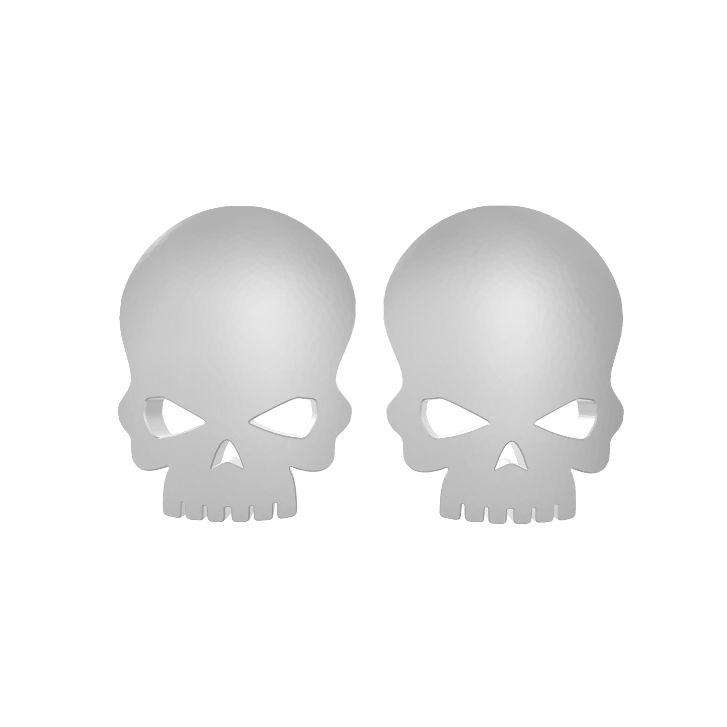 Two Skull knee pad decals in custom resin compatible with JoyToy 1:18 scale armored action figures.