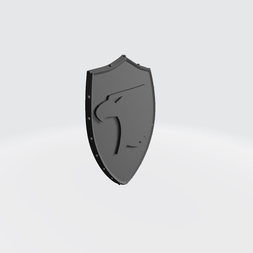Stoic Raptor Warrior Order Shoulder Pad Shield Heraldry Version 4B custom resin shoulder armor compatible with JoyToy 1:18 scale armored action figures.