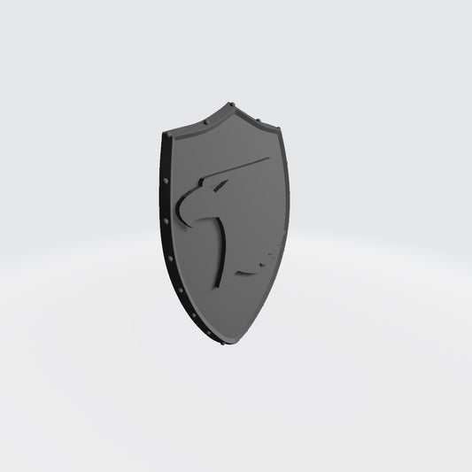 Stoic Raptor Warrior Order Shoulder Pad Shield Heraldry Version 4B custom resin shoulder armor compatible with JoyToy 1:18 scale armored action figures.