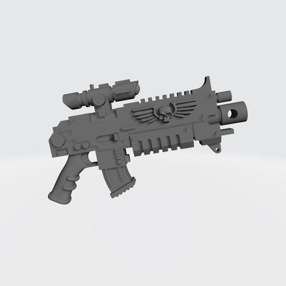 Striker Combat Rifle with Scope custom resin weapon compatible with JoyToy 1:18 scale armored action figures.