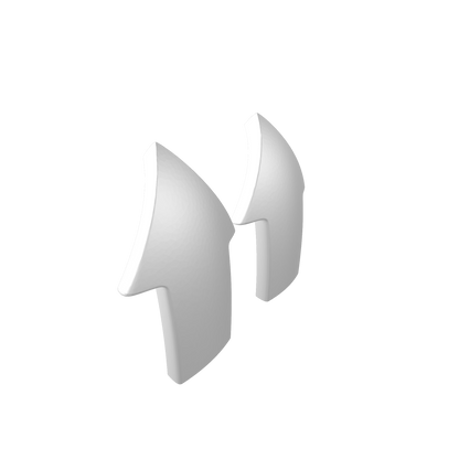 Two Tactical Arrow knee pad decals in custom resin compatible with JoyToy 1:18 scale armored action figures.