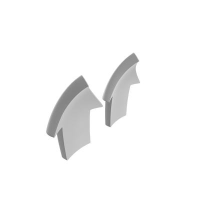 Two Tactical Arrow knee pad decals in custom resin compatible with JoyToy 1:18 scale armored action figures.