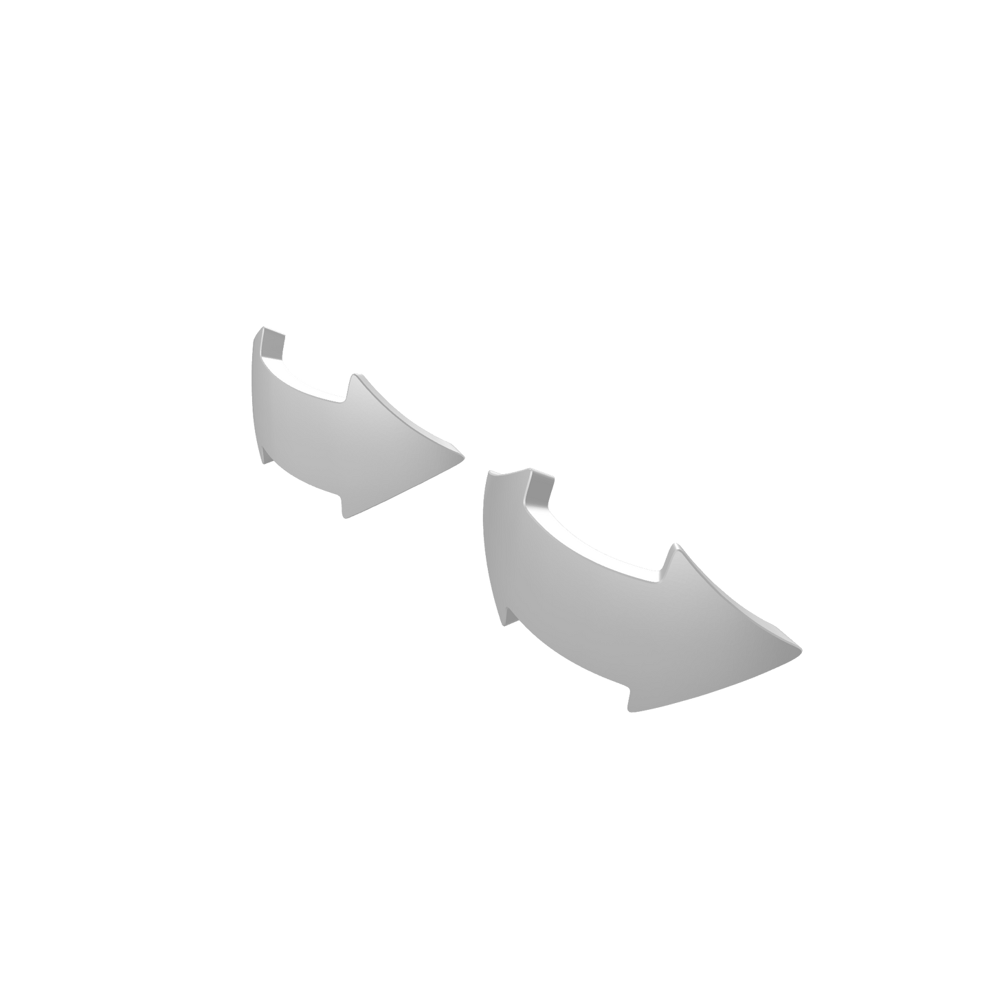 Two Tactical Double Arrow knee pad decals in custom resin compatible with JoyToy 1:18 scale armored action figures.