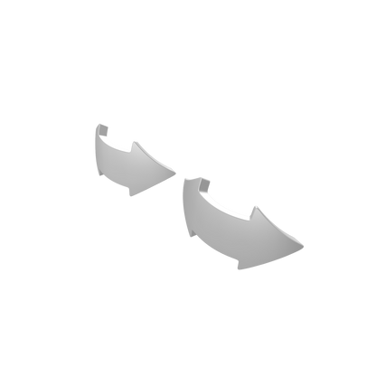 Two Tactical Double Arrow knee pad decals in custom resin compatible with JoyToy 1:18 scale armored action figures.