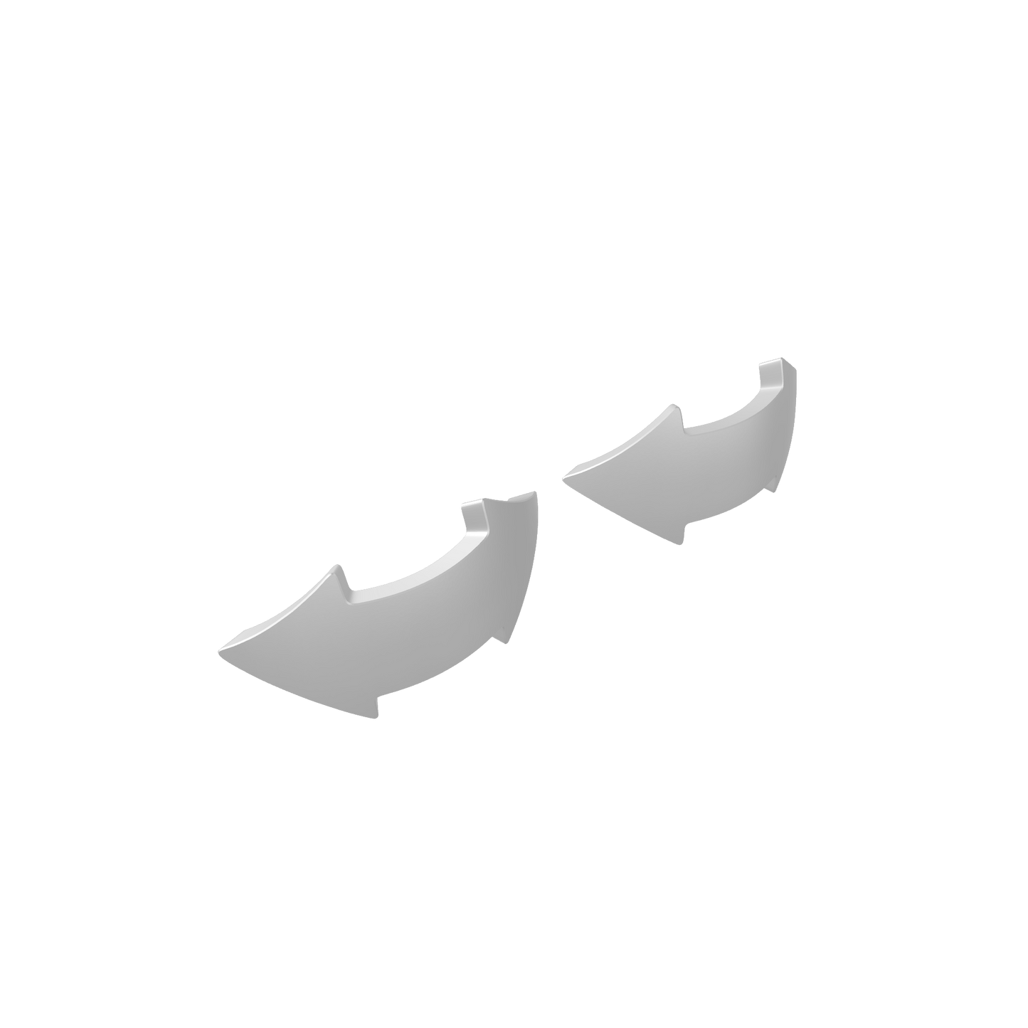 Two Tactical Double Arrow knee pad decals in custom resin compatible with JoyToy 1:18 scale armored action figures.