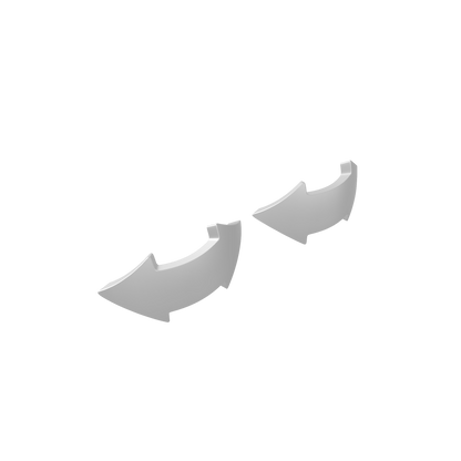 Two Tactical Double Arrow knee pad decals in custom resin compatible with JoyToy 1:18 scale armored action figures.