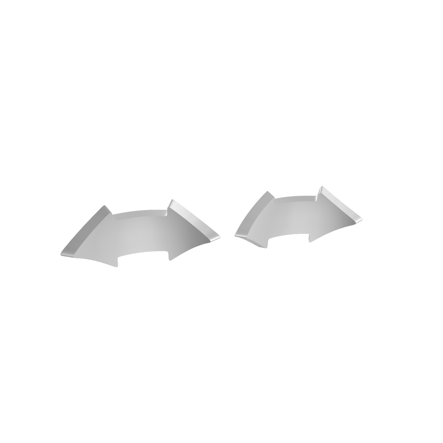 Two Tactical Double Arrow knee pad decals in custom resin compatible with JoyToy 1:18 scale armored action figures.
