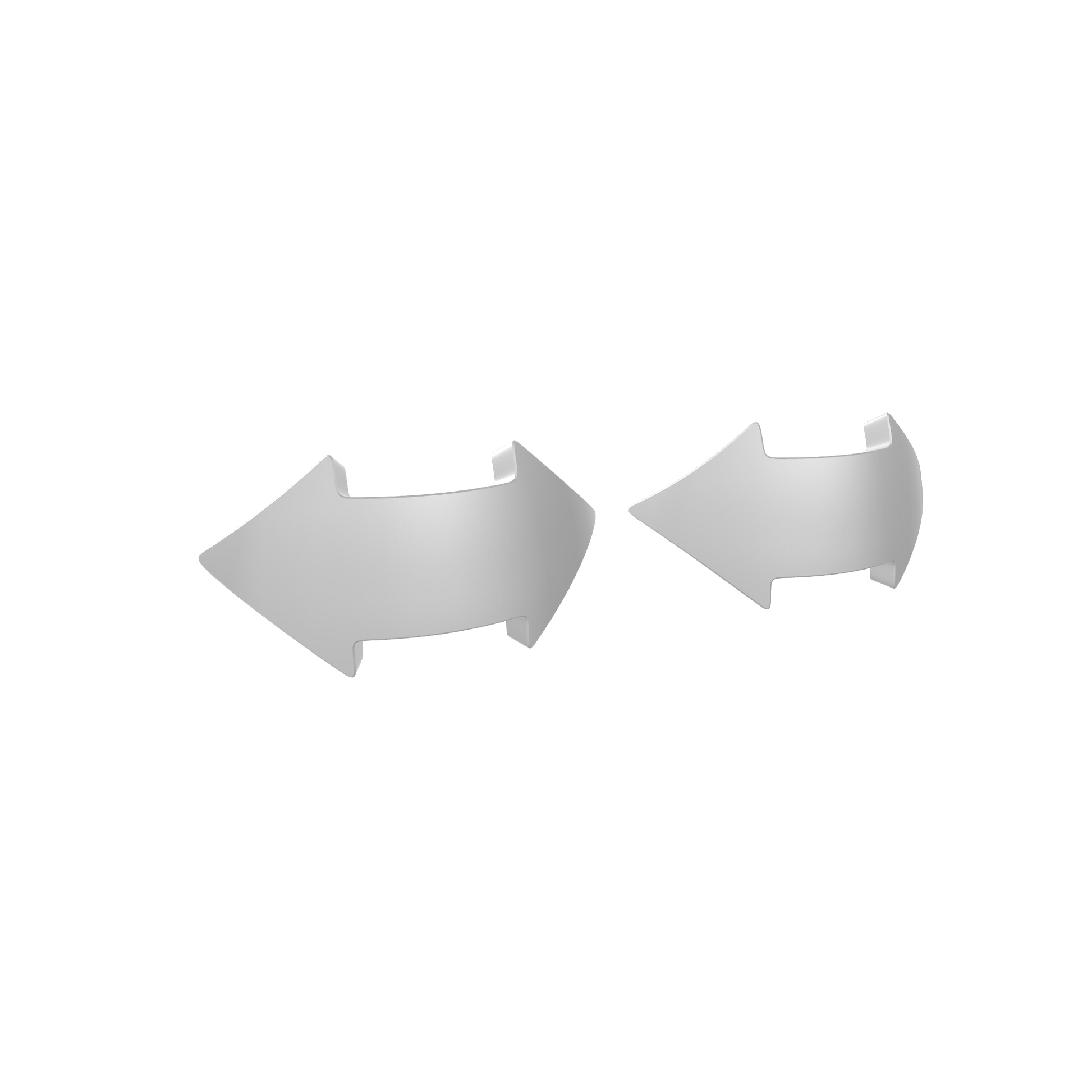 Two Tactical Double Arrow knee pad decals in custom resin compatible with JoyToy 1:18 scale armored action figures.