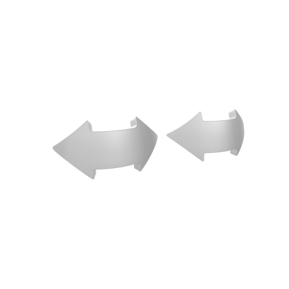 Two Tactical Double Arrow knee pad decals in custom resin compatible with JoyToy 1:18 scale armored action figures.