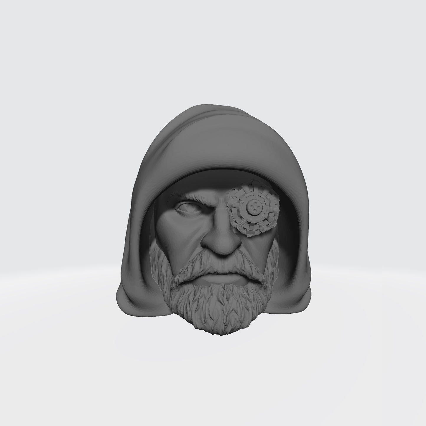 Tech Engineer Warrior Priest veteran hood with cyber left eye head swap compatible with JoyToy 1:18 scale armored action figures custom resin head