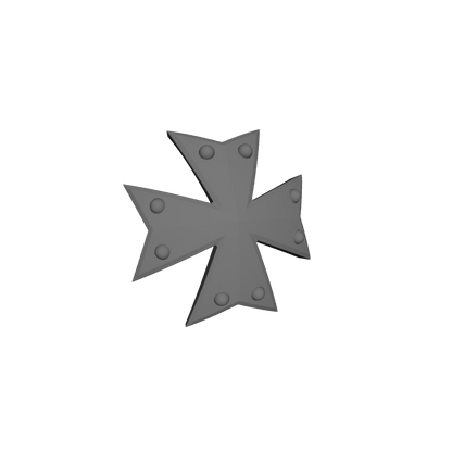 Templar Warrior Order Maltese Cross studded shoulder pad 3D decal resin upgrade for 1:18 scale grimdark armored soldier figures