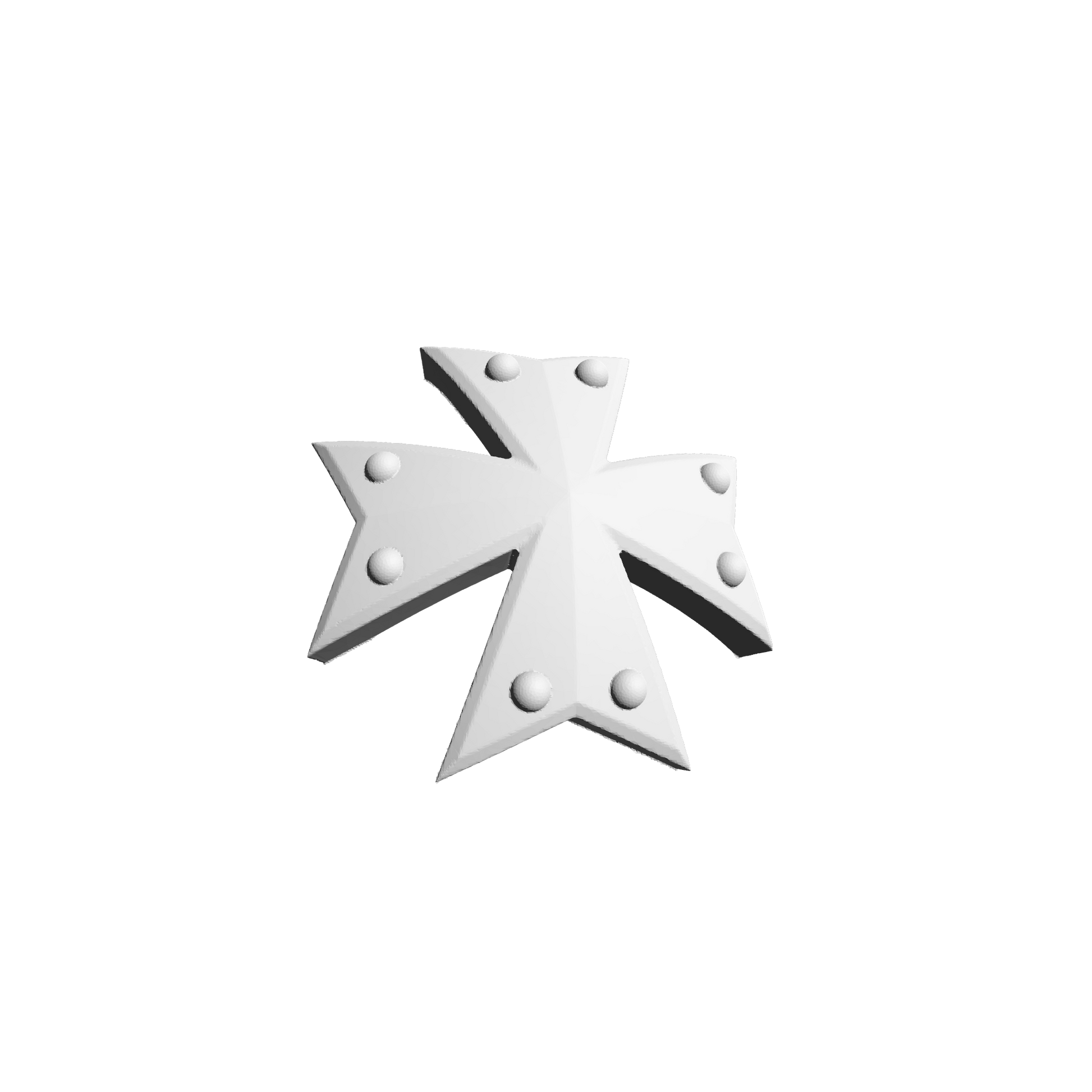 Templar Warrior Order Maltese Cross studded shoulder pad 3D decal resin upgrade for 1:18 scale grimdark armored soldier figures