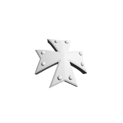 Templar Warrior Order Maltese Cross studded shoulder pad 3D decal resin upgrade for 1:18 scale grimdark armored soldier figures