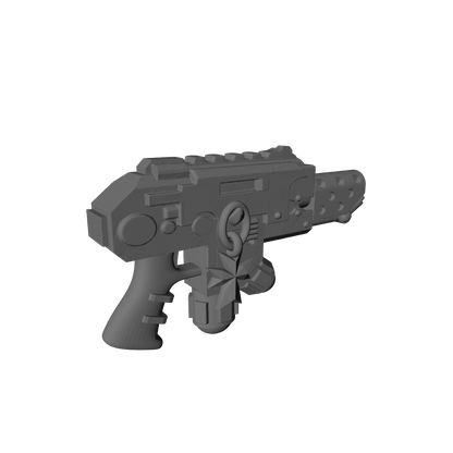 Templar Warrior Order Pyre-Gun Flamer with Skull resin weapon upgrade for 1:18 Scale Grimdark Armored Soldier figures compatible with JoyToy