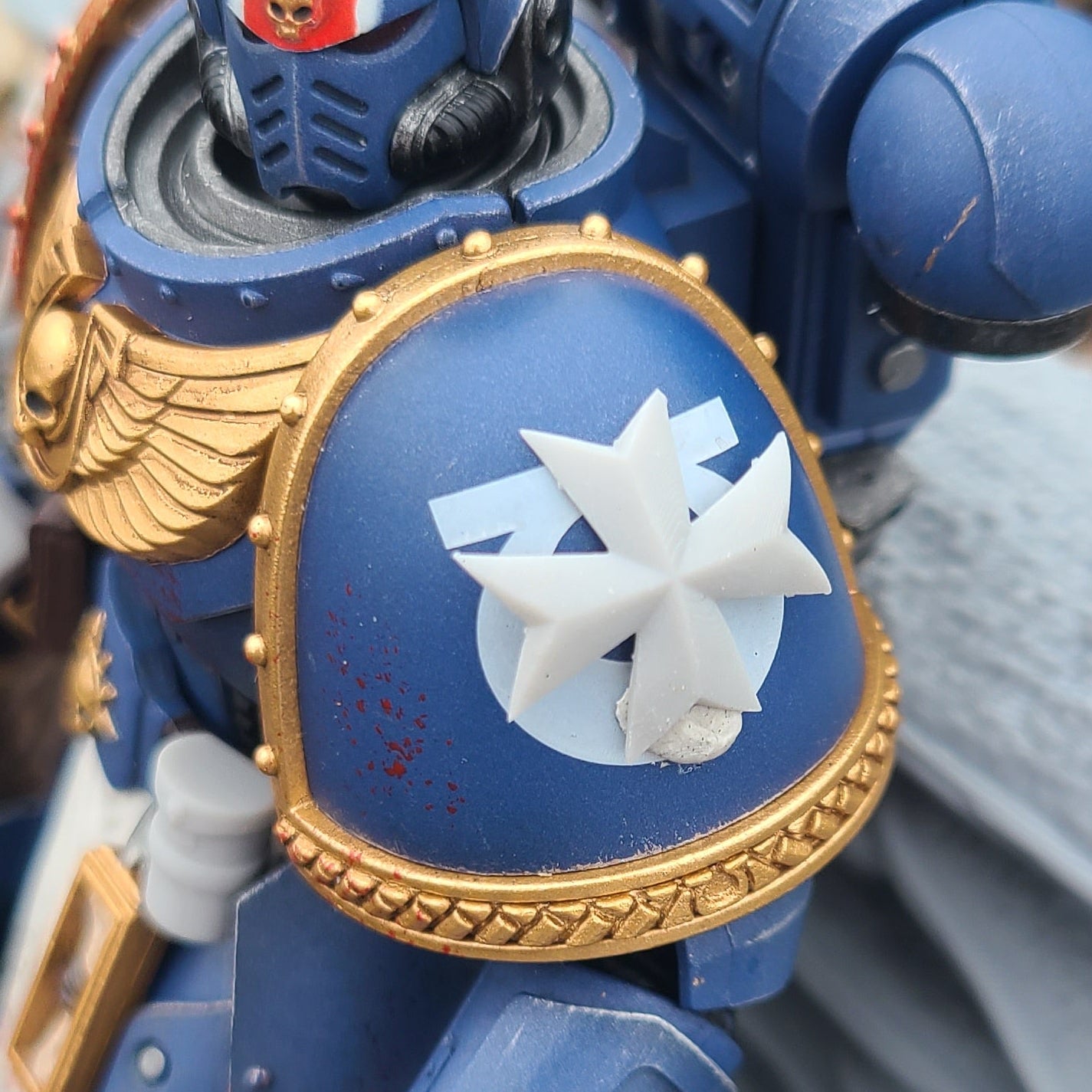 Templar Warrior Order shoulder pad 3D decal resin insignia upgrade for 1:18 scale grimdark armored soldier figures