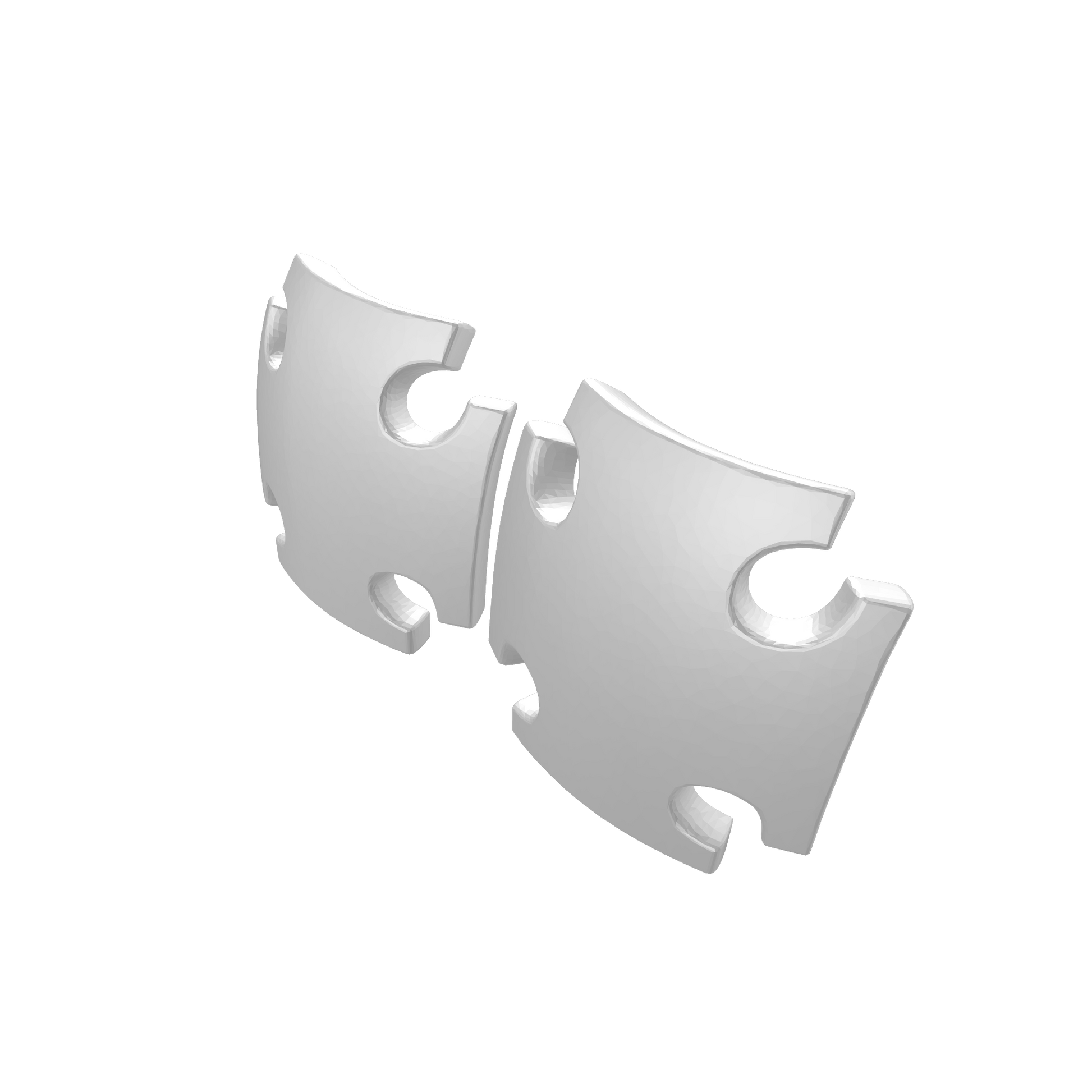 Two Veteran Cross knee pad decals in custom resin compatible with JoyToy 1:18 scale armored action figures.