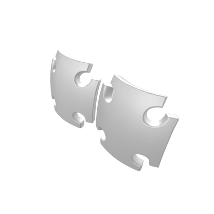 Two Veteran Cross knee pad decals in custom resin compatible with JoyToy 1:18 scale armored action figures.