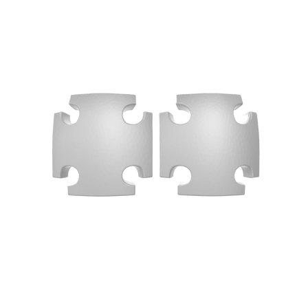 Two Veteran Cross knee pad decals in custom resin compatible with JoyToy 1:18 scale armored action figures.