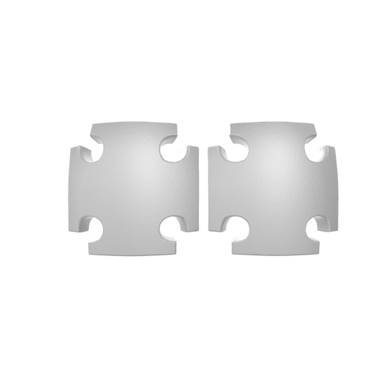 Two Veteran Cross knee pad decals in custom resin compatible with JoyToy 1:18 scale armored action figures.