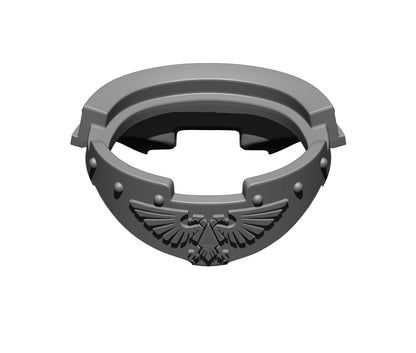 Veteran Warrior gorget with eagle and rivets compatible with JoyToy 1:18 scale armored action figures custom resin neck armor