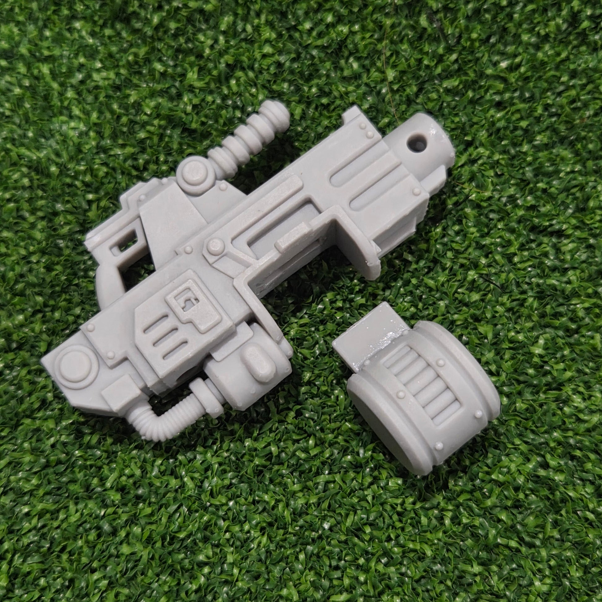 Veteran Warrior Heavy Bolter Type 30 with Drum SM2 compatible with JoyToy 1:18 scale armored action figures custom resin weapon