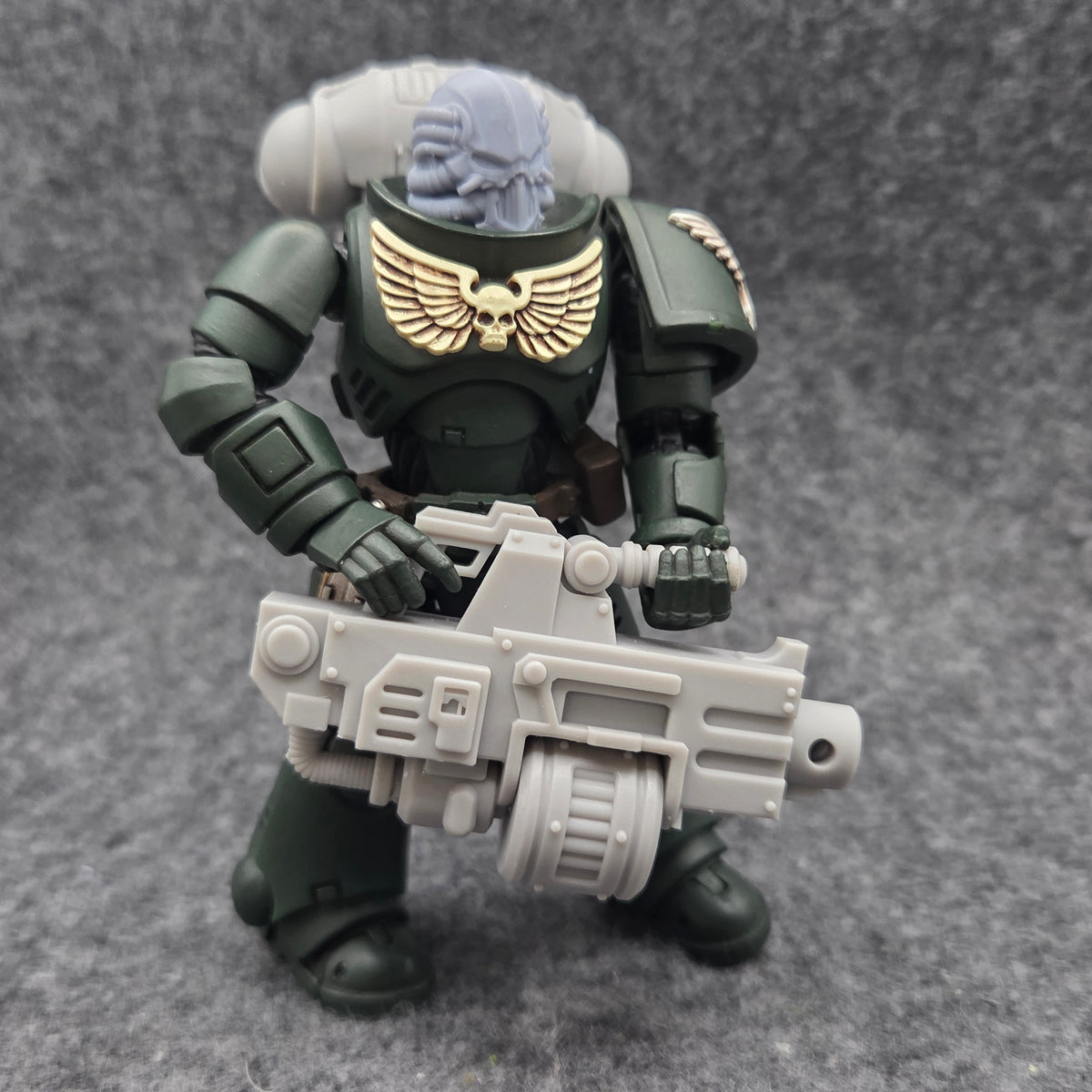 Veteran Warrior Heavy Bolter Type 30 with Drum compatible with JoyToy 1:18 scale armored action figures custom resin weapon