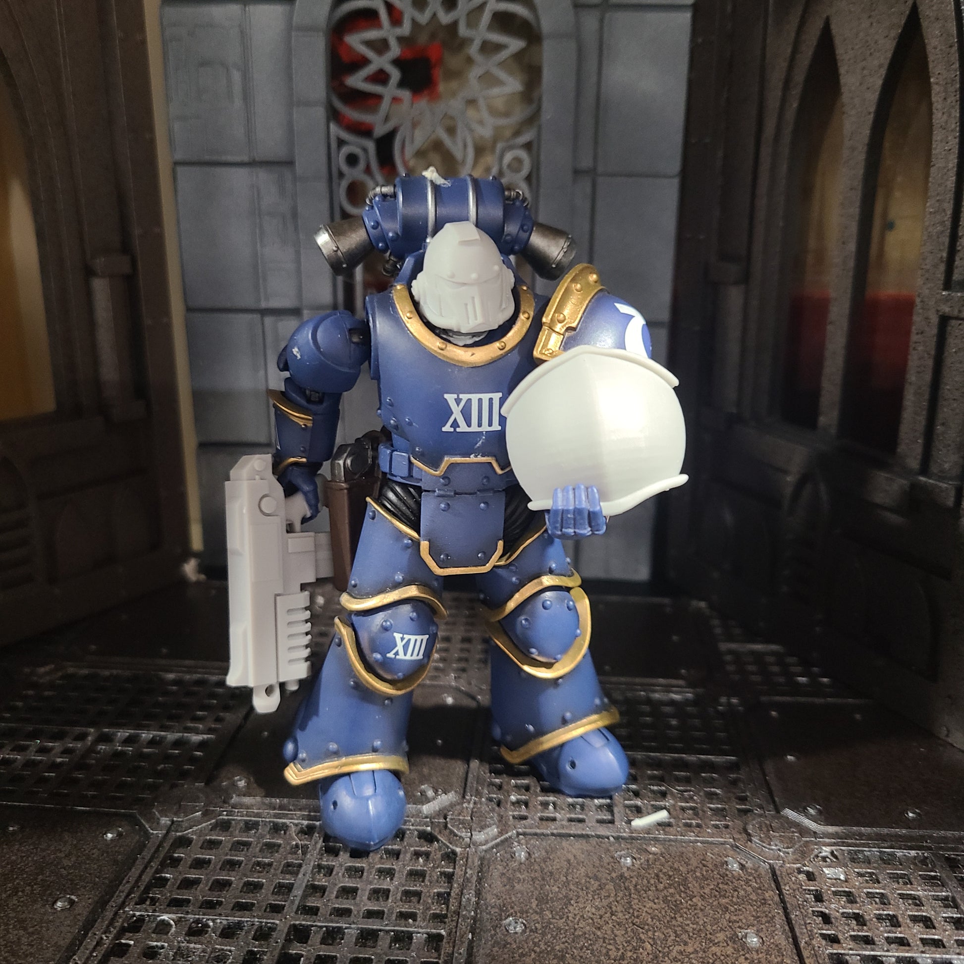 Veteran Warrior Type 3 Belly Plate Armor custom resin upgrade compatible with JoyToy 1:18 scale armored action figures.