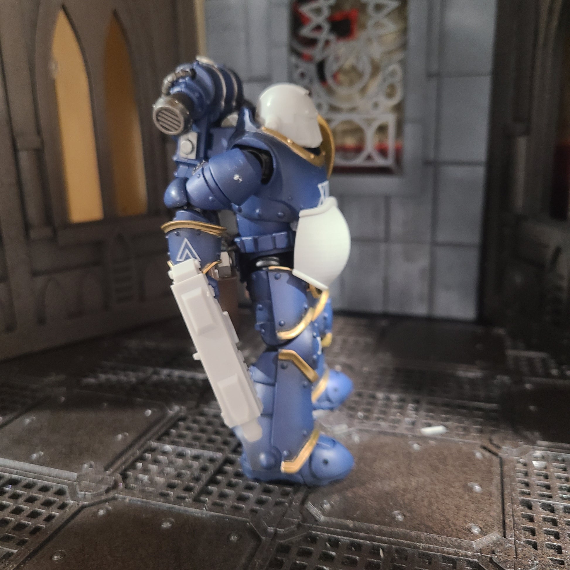 Veteran Warrior Type 3 Belly Plate Armor custom resin upgrade compatible with JoyToy 1:18 scale armored action figures.