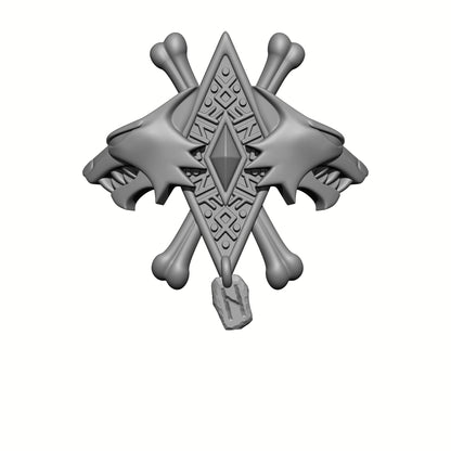 Wolf Warrior Order Two Wolves and Runes shin armor decal compatible with JoyToy 1:18 scale armored action figures