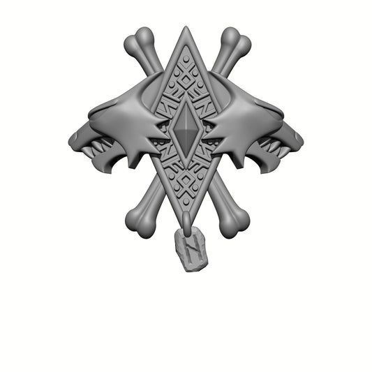 Wolf Warrior Order Two Wolves and Runes shin armor decal compatible with JoyToy 1:18 scale armored action figures