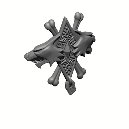 Wolf Warrior Order Two Wolves and Runes shin armor decal compatible with JoyToy 1:18 scale armored action figures