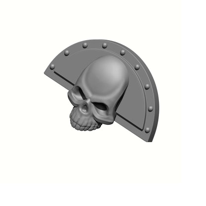 Xenos Hunter Warrior Order elbow fan plate with skull compatible with JoyToy 1:18 scale armored action figures custom resin armor