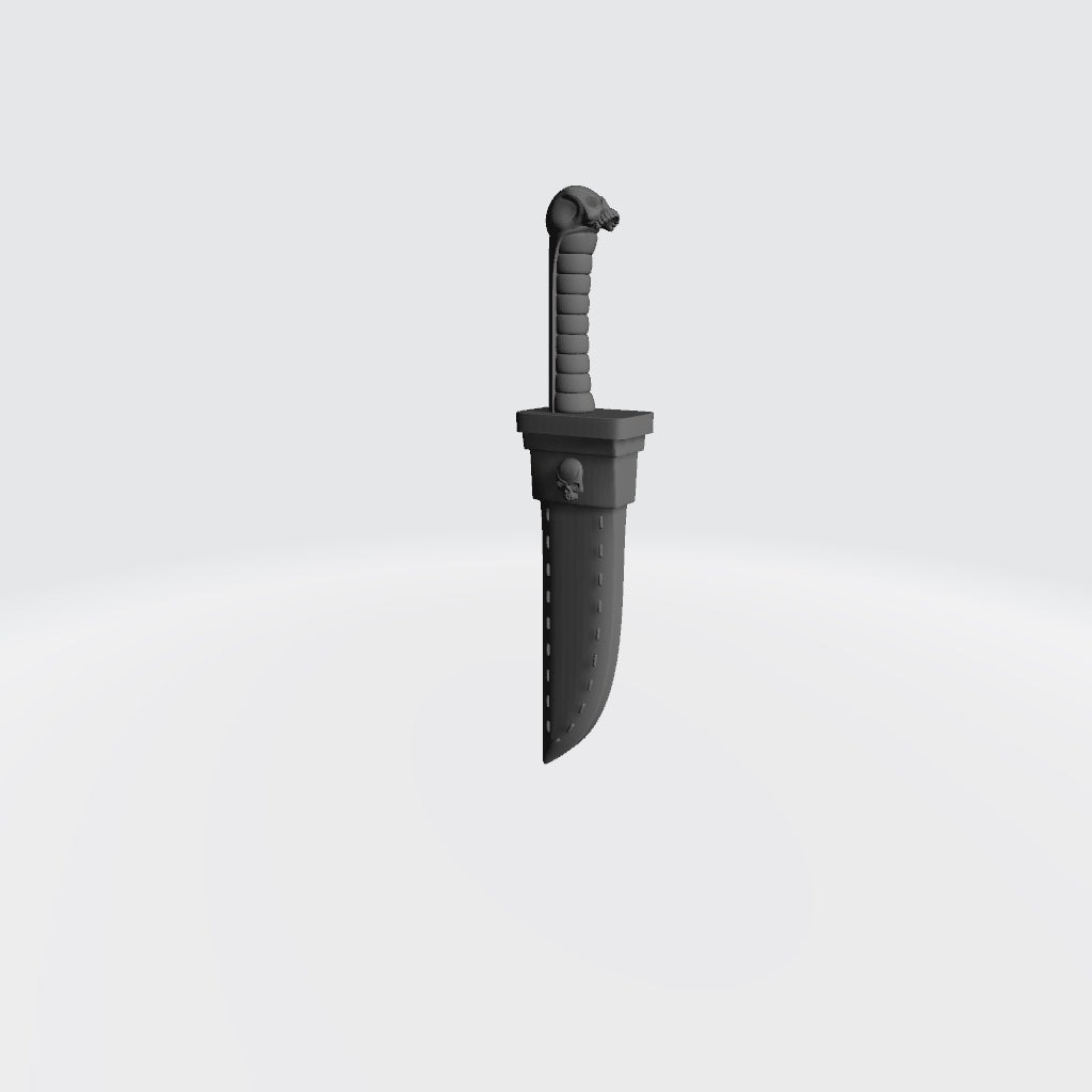 Sniper Assassin Knife in Sheath compatible with JoyToy 1:18 scale armored action figures custom resin accessory